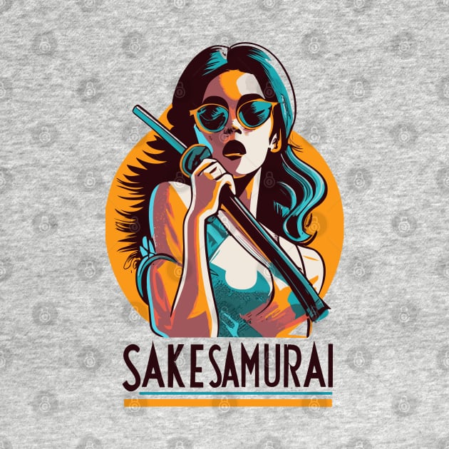 Sake Samurai Japan - Japanese Vintage Food Art by stickercuffs